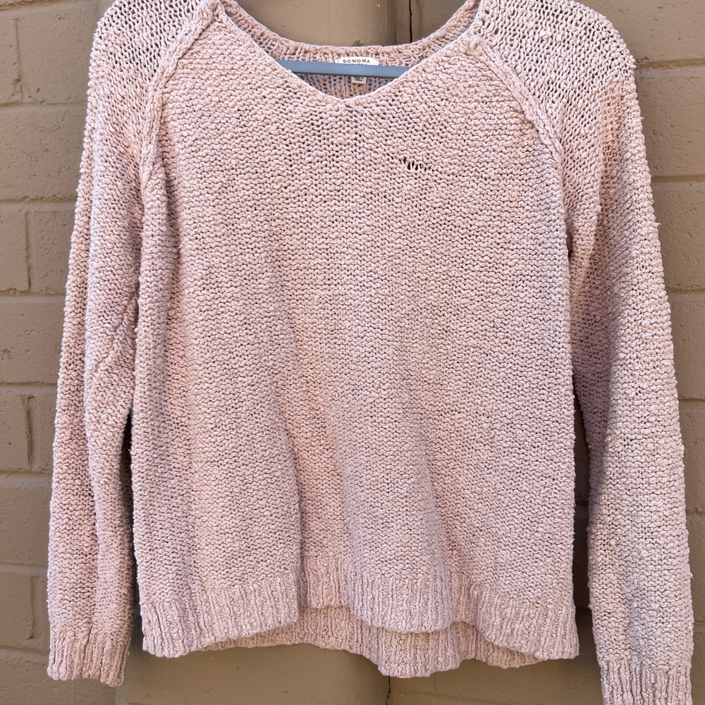 Sonoma Tan‎ V-Neck Knit Sweater